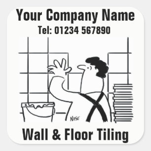 Sticker Carré Dessin animé de Wall & Floor Tiling