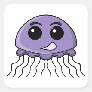 Sticker Carré Dessin animé Lilac Jellyfriend