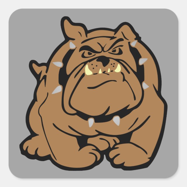 Sticker Carré Dessin de Bulldog en anglais (Devant)