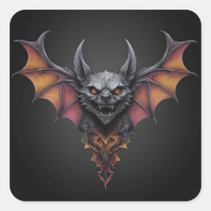 Sticker Carré Dessin d'encre de chaume effrayant,