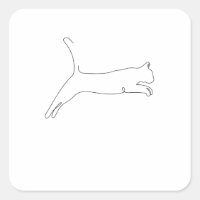 Dessin d'une ligne Katze springingt unique
