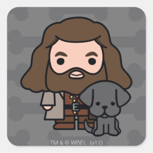 Sticker Carré Dessin Hagrid et Fang Character Art