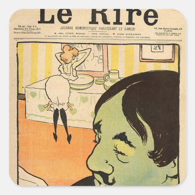 Sticker Carré Dessin humoristique (Devant)