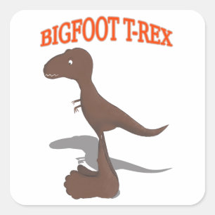 Sticker Carré Dessin T-Rex Bigfoot