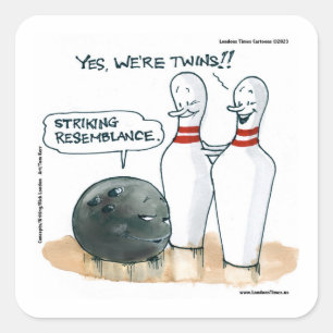 Sticker Carré Dessins animés de Rick London Drôle de Bowling Ban