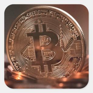 Sticker Carré Dessous de verre Bitcoin