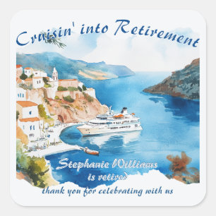 Sticker Carré Destination Croisière de la partie de retraite Grè