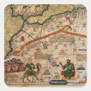 Sticker Carré Détail de copie d'une carte catalanne de l'Europe