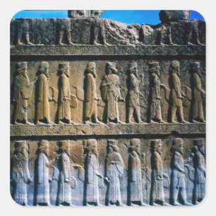 Sticker Carré Détail de la frise de soulagement sur l'escalier