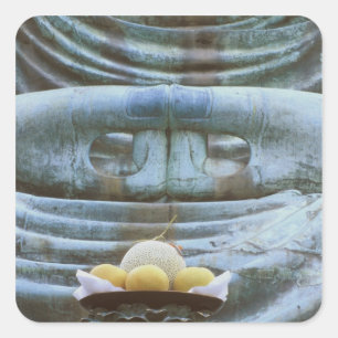Sticker Carré Détail du Grand Bouddha, temple Kotokuji, Kamakura