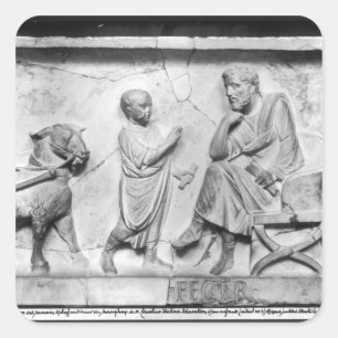 Sticker Carré Détail du sarcophage de Cornelius