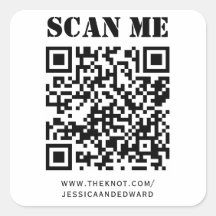Détails du mariage Code Qr personnalisé Noir minim