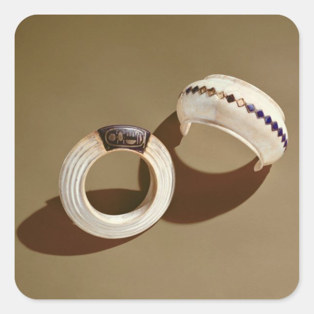 Sticker Carré Deux bracelets, de la tombe de Tutankhamun (Devant)