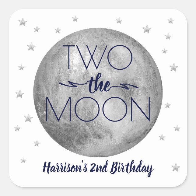 Sticker Carré Deux Lune 2e Anniversaire (Devant)