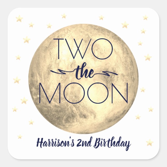 Sticker Carré Deux Lune 2e Anniversaire (Devant)