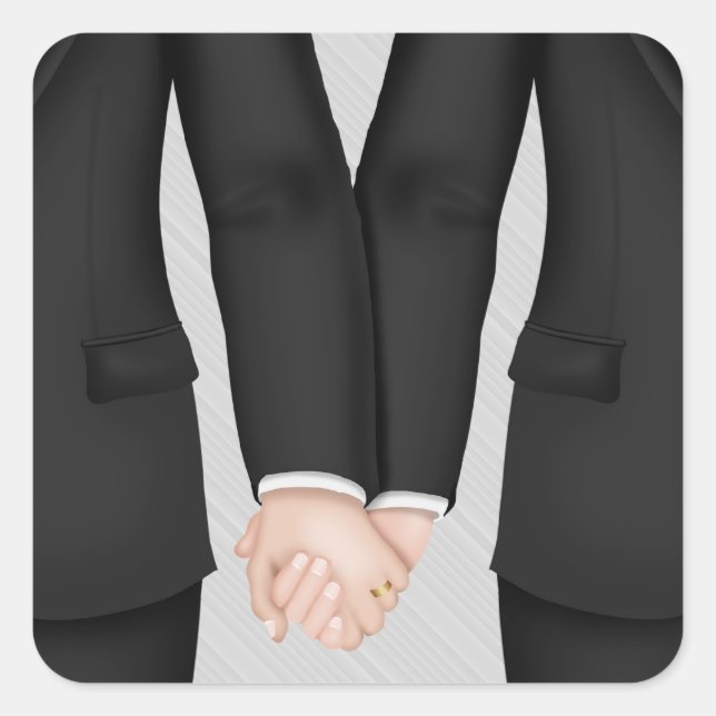 Sticker Carré Deux pièces, Mariage gay (Devant)