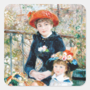 Sticker Carré Deux Sisters, On the Terrace Auguste Renoir