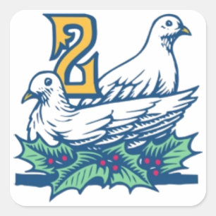 Sticker Carré Deux tourterelles