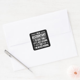 Sticker Carré Devis comptable Humour Je suis comptable Impôt amu