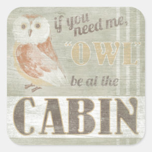 Sticker Carré Devis   Owl Be Au Cabine