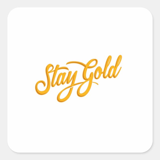 Sticker Carré Devis - Stay Gold - clair (Devant)