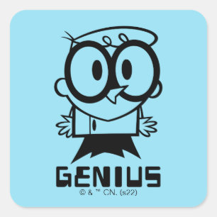 Sticker Carré Dexter "Genius" - Graphique en bref