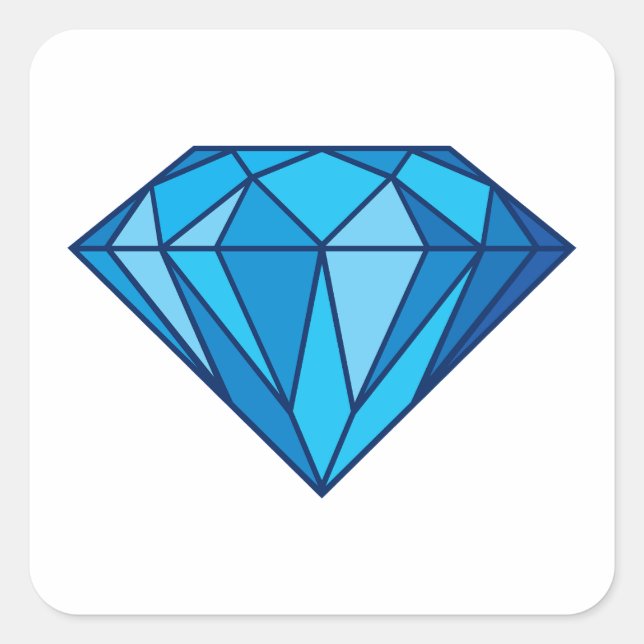 Sticker Carré Diamant bleu (Devant)