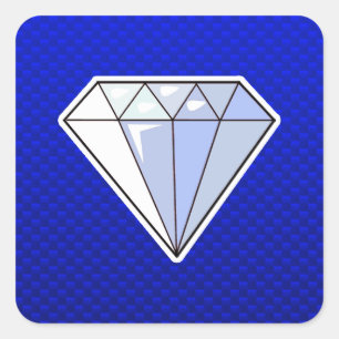 Sticker Carré Diamant bleu