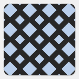 Sticker Carré Diamants bleu-clair sur le noir