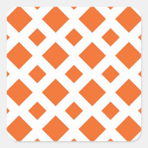 Sticker Carré Diamants oranges sur le blanc