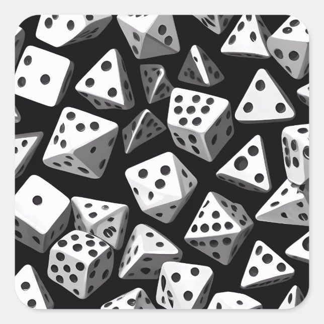 Sticker Carré Dice Delight : Une Cascade géométrique (Devant)