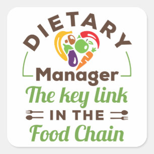 Sticker Carré Dietary Manager Le lien clé dans la chaîne aliment