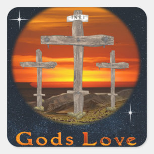 Sticker Carré Dieu aime