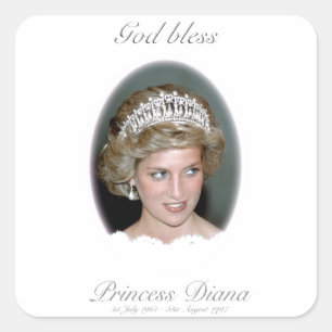 Sticker Carré Dieu Béni Princesse Diana