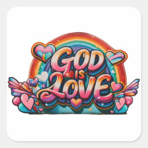 Sticker Carré Dieu est amour