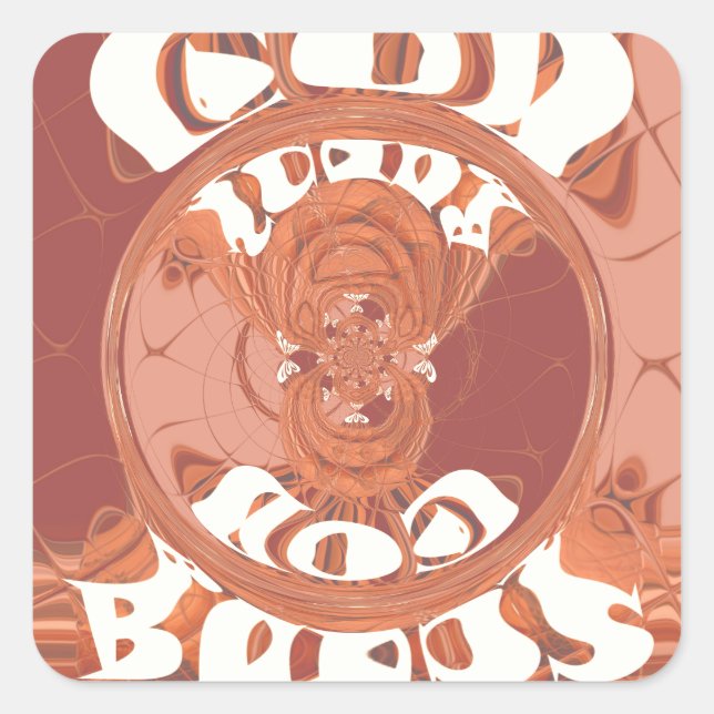 Sticker Carré Dieu Vous Bénit Un Design De Texte Inspirant. (Devant)