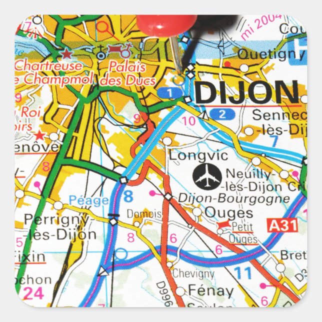 Sticker Carré Dijon, France (Devant)