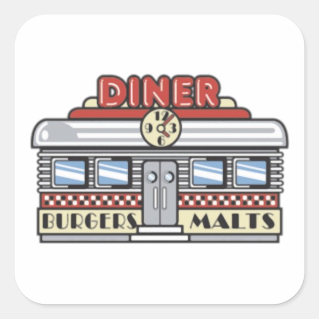 Sticker Carré Diner (Devant)