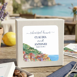 Sticker Carré Dîner de répétition de mariage Riviera italienne