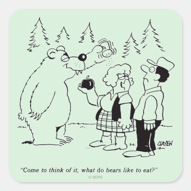 Sticker Carré Dîner des ours (Devant)