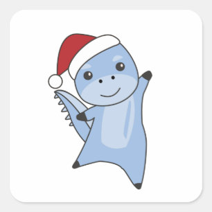 Sticker Carré Dino Christmas Dinos Animaux d'hiver