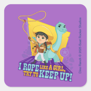 Sticker Carré Dino Ranch   Min et Clover