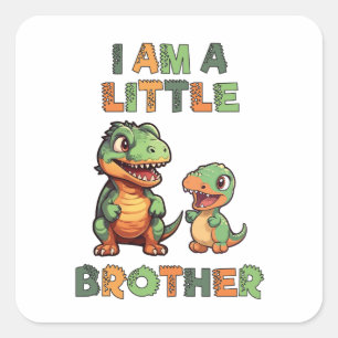 Sticker Carré Dinosaure le Petit Frère
