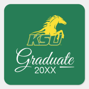 Sticker Carré Diplômé de l'université d'État du KSU Kentucky