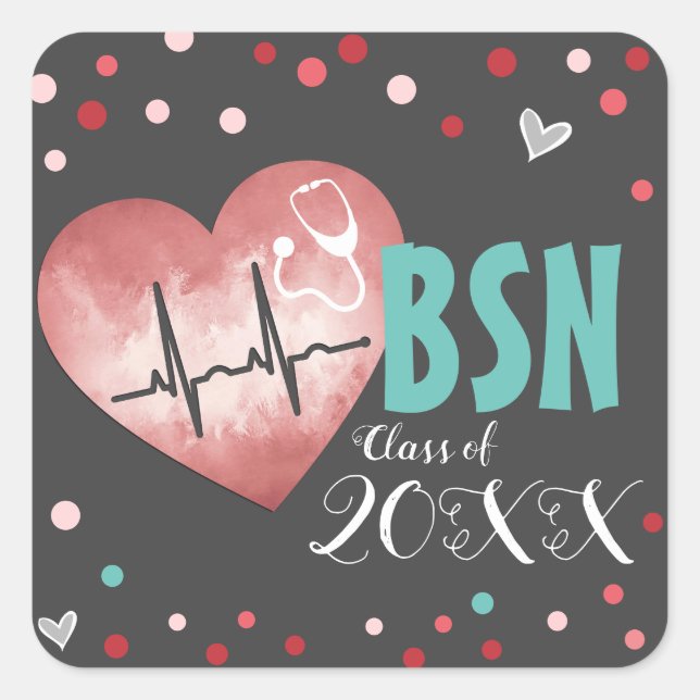 Sticker Carré Diplôme en soins infirmiers Catégorie d'enveloppes (Devant)