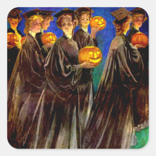 Sticker Carré Diplômés du Halloween Witch College