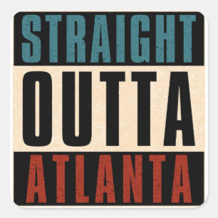 Sticker Carré Direct en direction d'Atlanta Géorgie GA