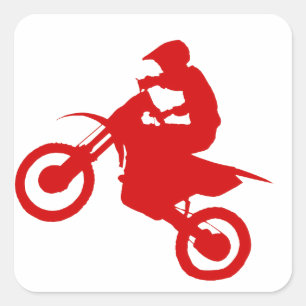 Sticker Carré DIRT BIKE (écarlate)