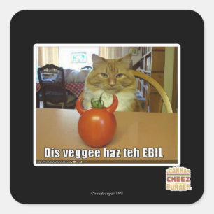 Sticker Carré Dis veggee haz l'EBIL