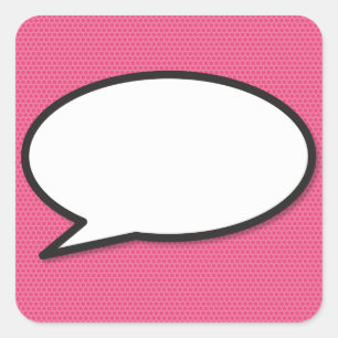 Sticker Carré Discours amusant Bubble Pink Modern Combook